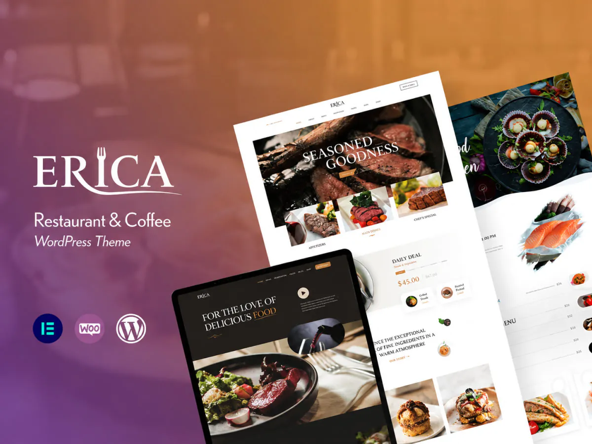 Erica - Restaurant & Coffee WordPress Theme